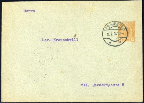 1907, Österreich, PU, Brief