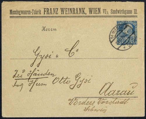 1909, Österreich, PU, Brief