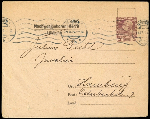 1910, Österreich, PU, Brief