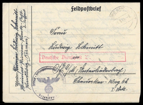 1941, Böhmen und Mähren, Brief