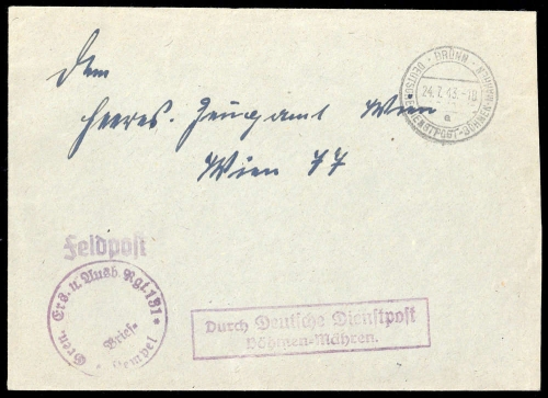 1943, Böhmen und Mähren, Brief