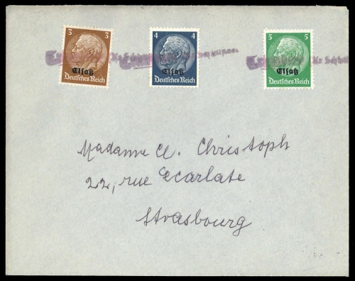 1940, Deutsche Besetzung II. WK Elsass, 1-3, Brief