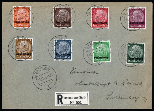 1940, Deutsche Besetzung II. WK Luxemburg, 1-8, Brief