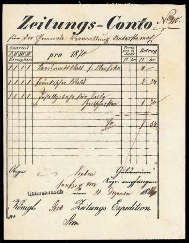 1869, Altdeutschland Bayern, Brief