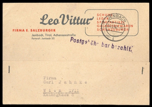 1947, Österreich, Brief