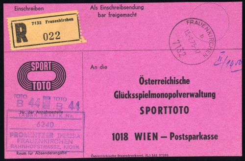 1975, Österreich, Brief