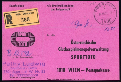 1975, Österreich, Brief
