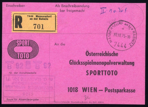 1975, Österreich, Brief