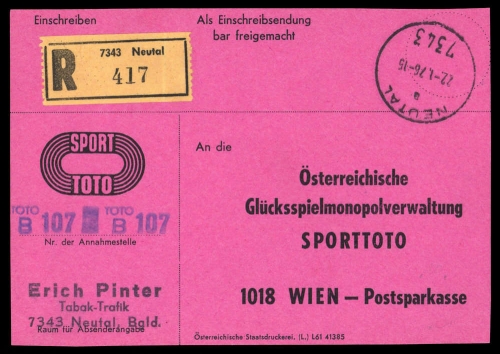 1976, Österreich, Brief