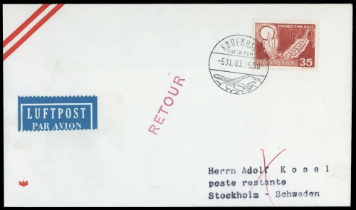1963, Dänemark, 409, Brief