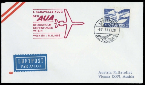 1963, Dänemark, 388, Brief