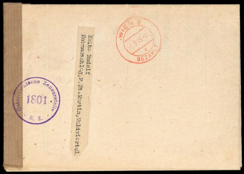 1945, Österreich, Brief