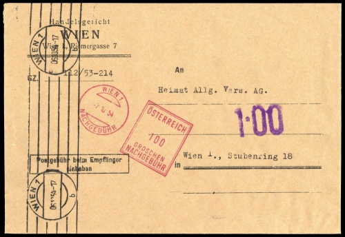1954, Österreich, Brief