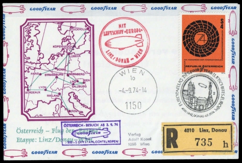 1974, Österreich, 1458 + 1453, Brief