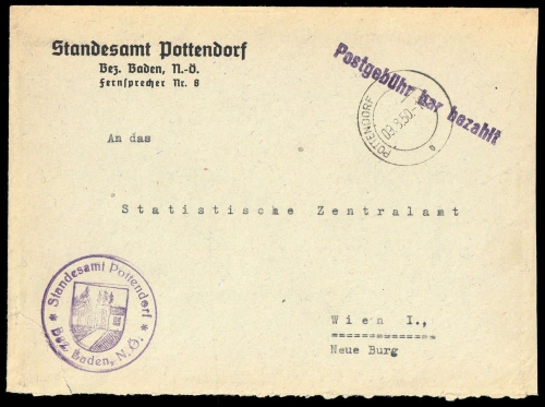 1950, Österreich, Brief