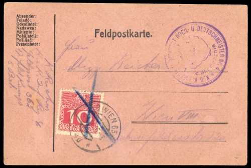 1916, Österreich, PORTO 38, Brief