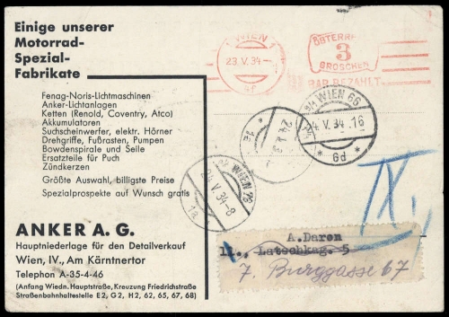 1934, Österreich, Brief