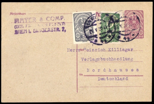 1919, Österreich, P 240 u.a., Brief