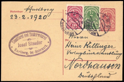 1919, Österreich, P 239 u.a., Brief