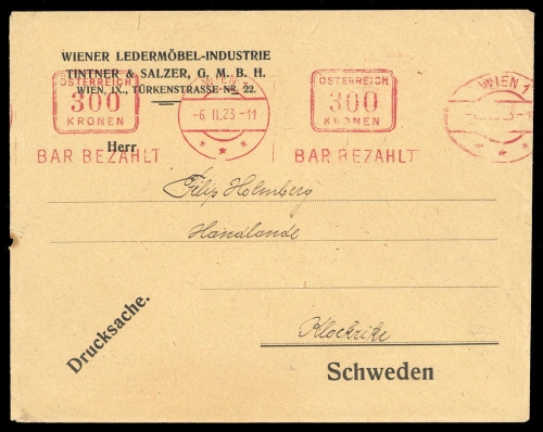 1923, Österreich, Brief