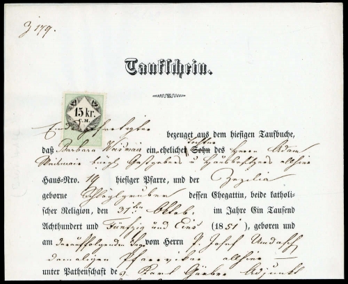1857, Österreich, Brief