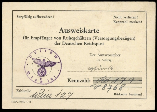 1939, Deutsches Reich, AUSWEIS, Brief