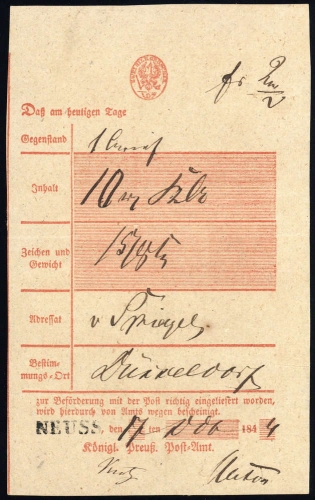 1844, Altdeutschland Preussen, Ps, Brief