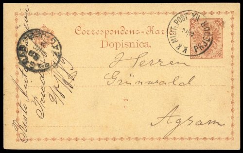 1879, Bosnien und Herzegowina (Österr.), P 1, Brief
