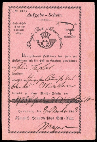 1848, Altdeutschland Hannover, Ps, Brief