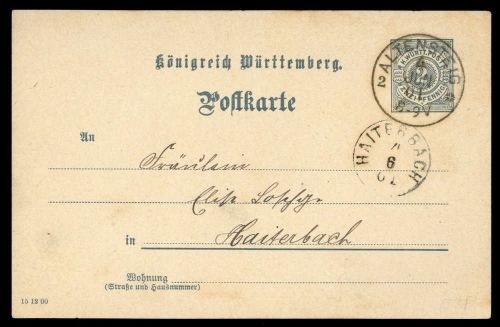 Altdeutschland Württemberg, GA, Brief