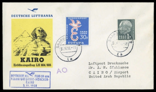 1958, Saar, 409 + 440, Brief