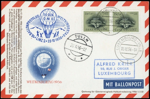 1956, Luxemburg, 543 (2), Brief