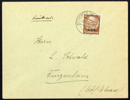 1940, Deutsche Besetzung II. WK Elsass, 1, Brief