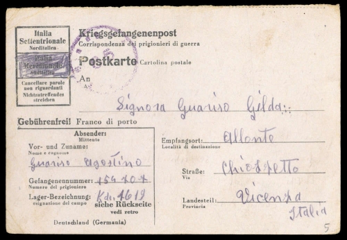 1944, Deutsches Reich, ITALIEN, Brief