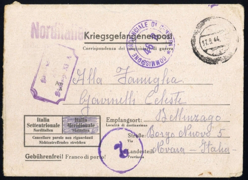 1944, Deutsches Reich, ITALIEN, Brief
