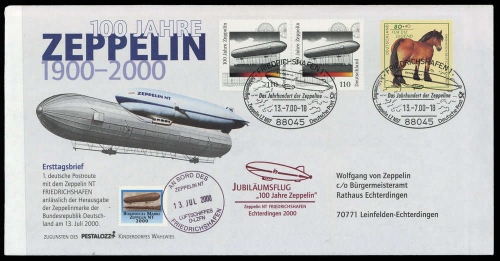 2000, Zeppelin,andere Luftschiffe,sonstiges, 2128 (2) u.a., Brief