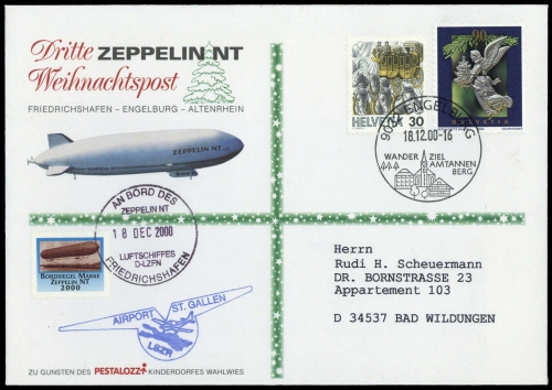 2000, Zeppelin,andere Luftschiffe,sonstiges, 1739 u.a., Brief