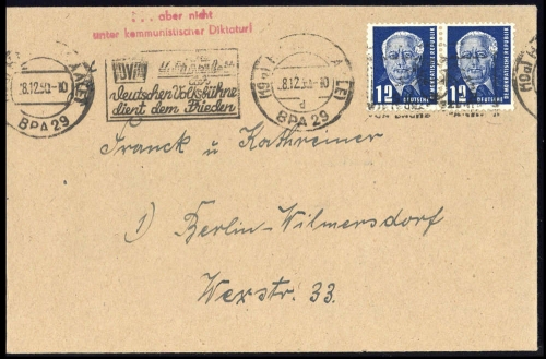 1950, DDR, 251 (2) Pk, Brief