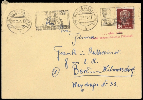 1950, DDR, 252 Pk, Brief