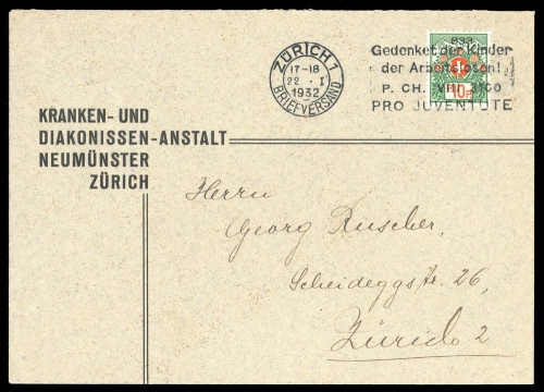 1932, Schweiz, P 12 I, Brief