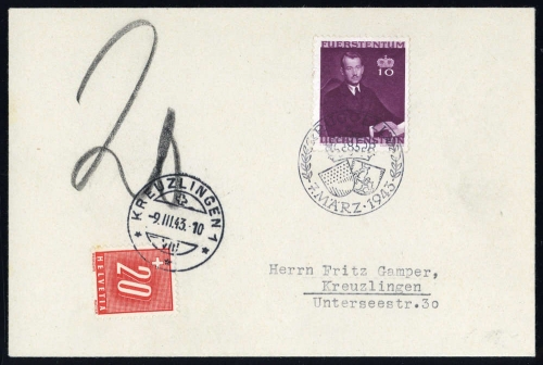 1943, Schweiz, Brief