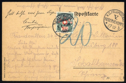 1915, Schweiz, FP, Brief
