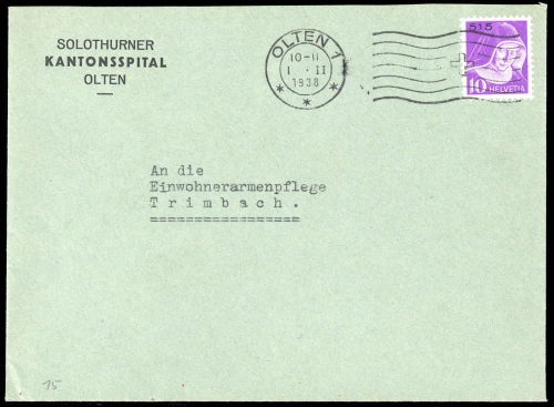 1938, Schweiz, 15 I, Brief