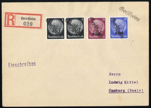 1940, Deutsche Besetzung II. WK Elsass, 1 (2) u.a., Brief