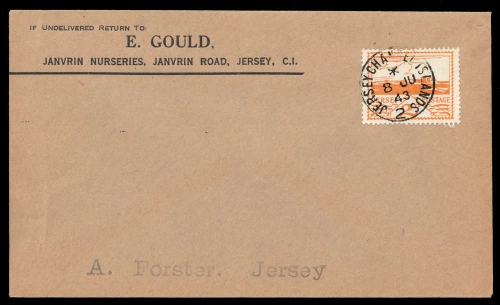 1943, Deutsche Besetzung II. WK Jersey, 6 y, FDC