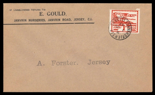 1943, Deutsche Besetzung II. WK Jersey, 4 y, FDC