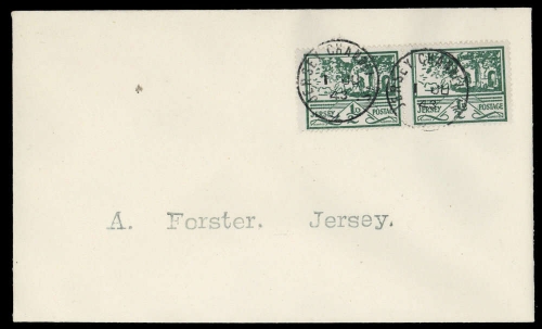 1943, Deutsche Besetzung II. WK Jersey, 3 y (2), FDC