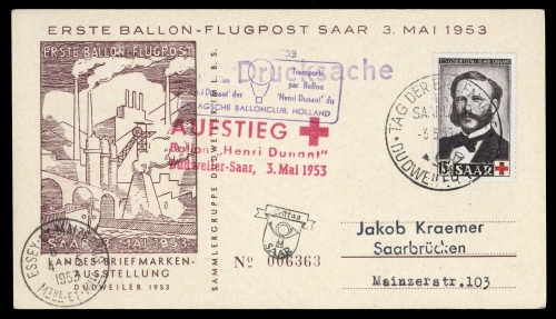 1953, Saar, 343, Brief