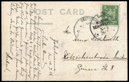 1926, Deutsche Marine Schiffspost, 356, Brief