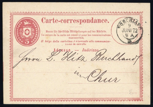 1872, Schweiz, P 1, Brief